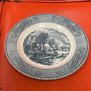 Classic Blue and White Scenic Dinner Plate